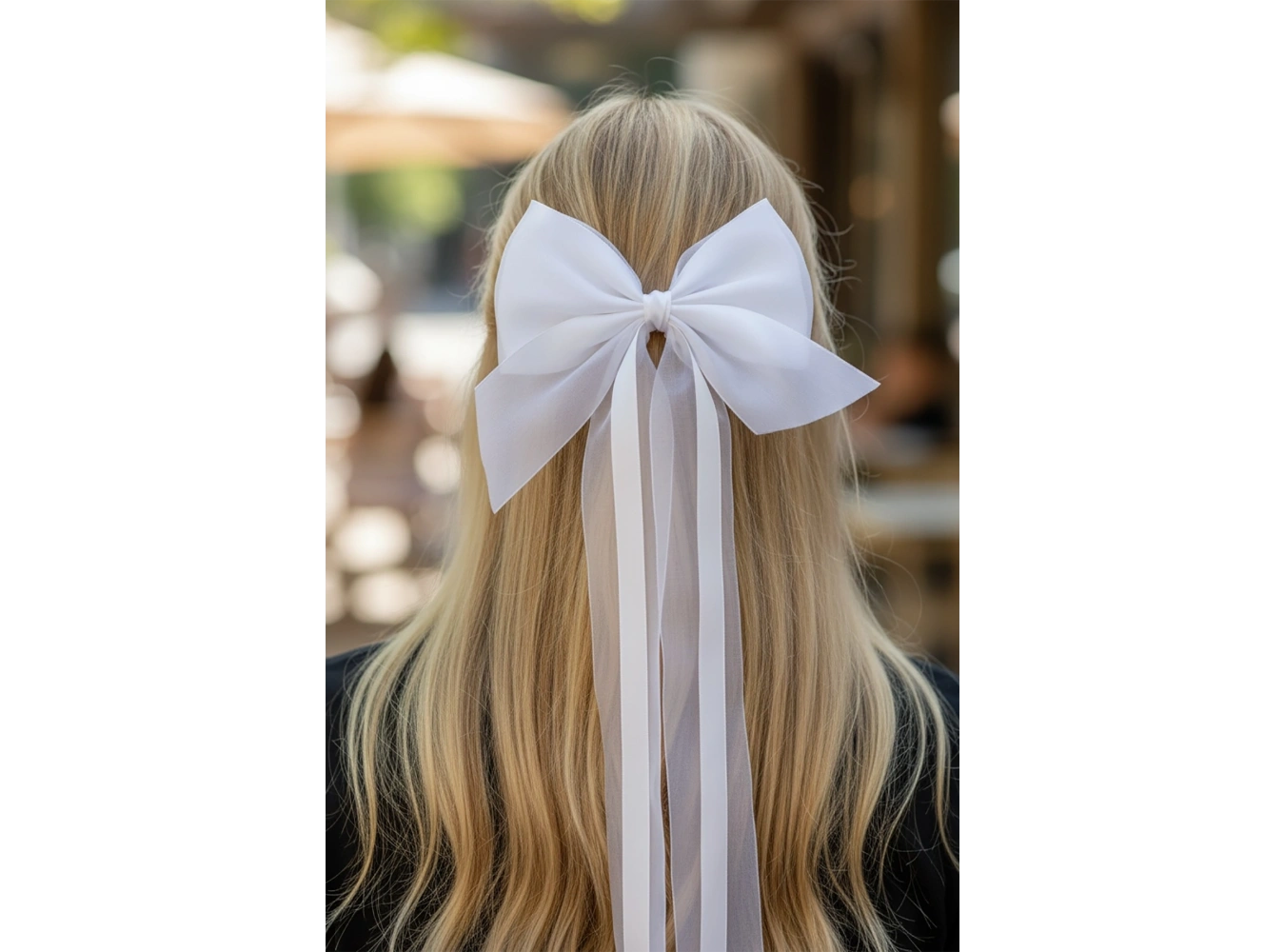 Beyaz Renk Kurdele Detaylı Pens Toka