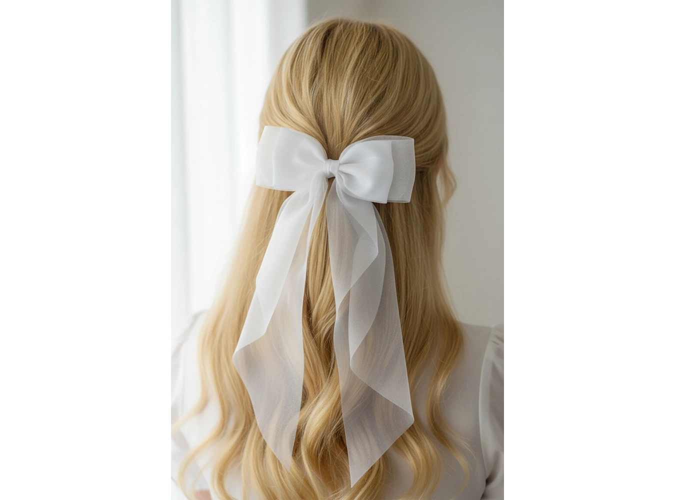 Beyaz Renk Kurdele Detaylı Pens Toka