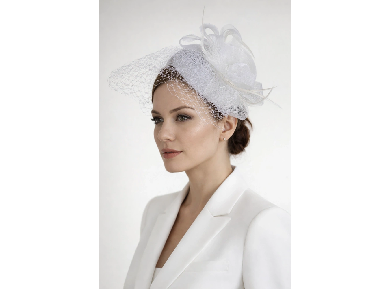 Beyaz Renk Nikah Şapkası/Vualet Şapka
