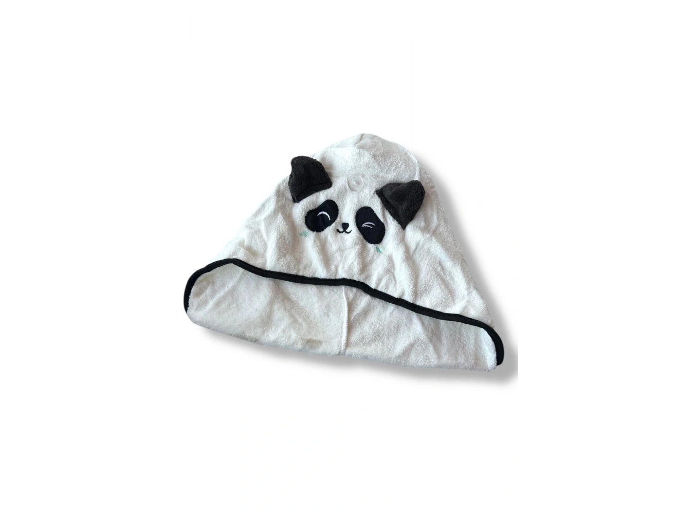 Beyaz Renk Panda Figürlü Saç Havlusu/ Bonesi Lastikli