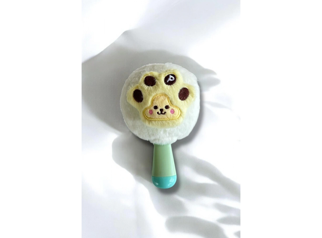 Beyaz Renk Pati Figürlü Peluş El Aynası