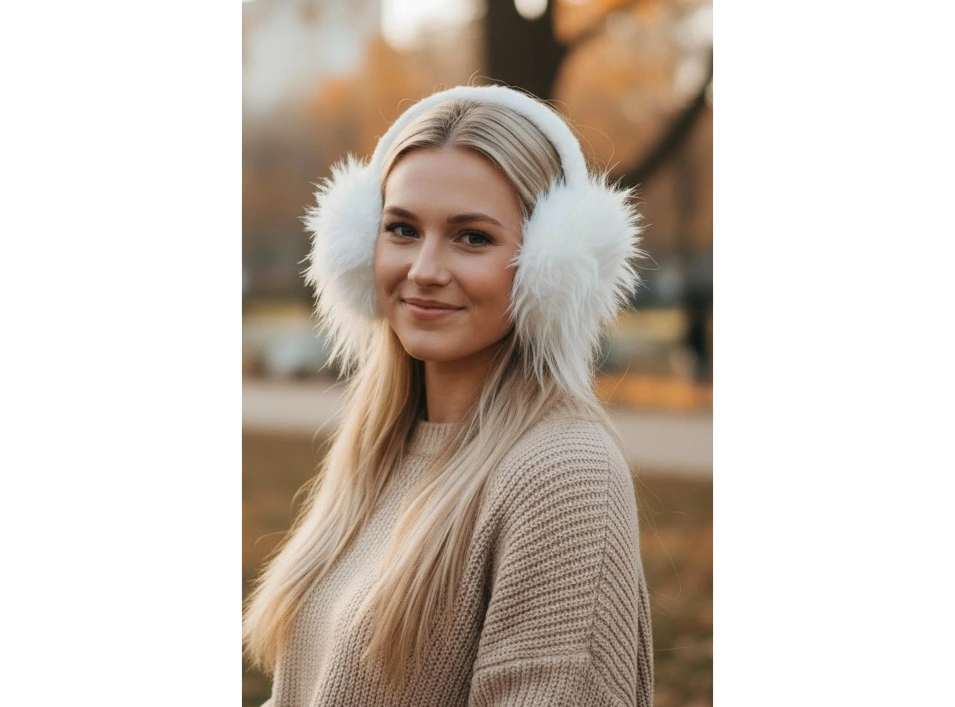 Beyaz Renk Peluş Kulaklık