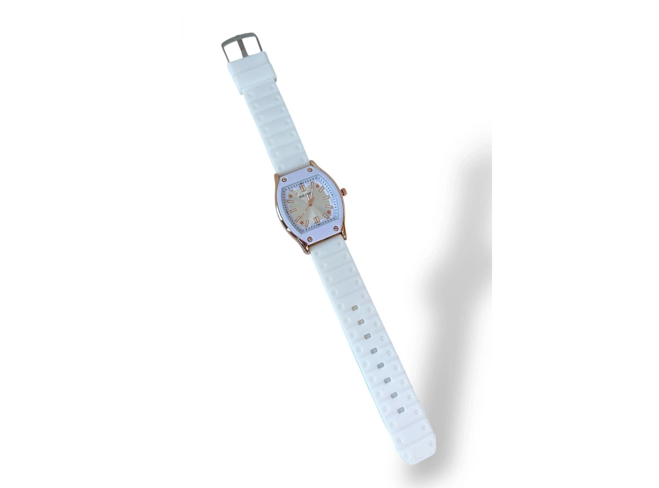 Beyaz Renk Silikon Kordonlu Kadın Saat