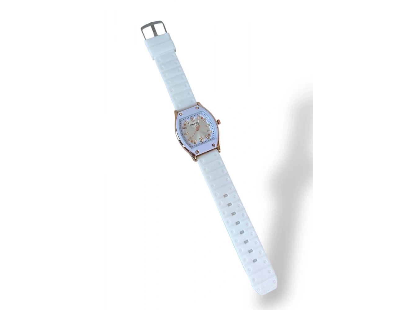 Beyaz Renk Silikon Kordonlu Kadın Saat