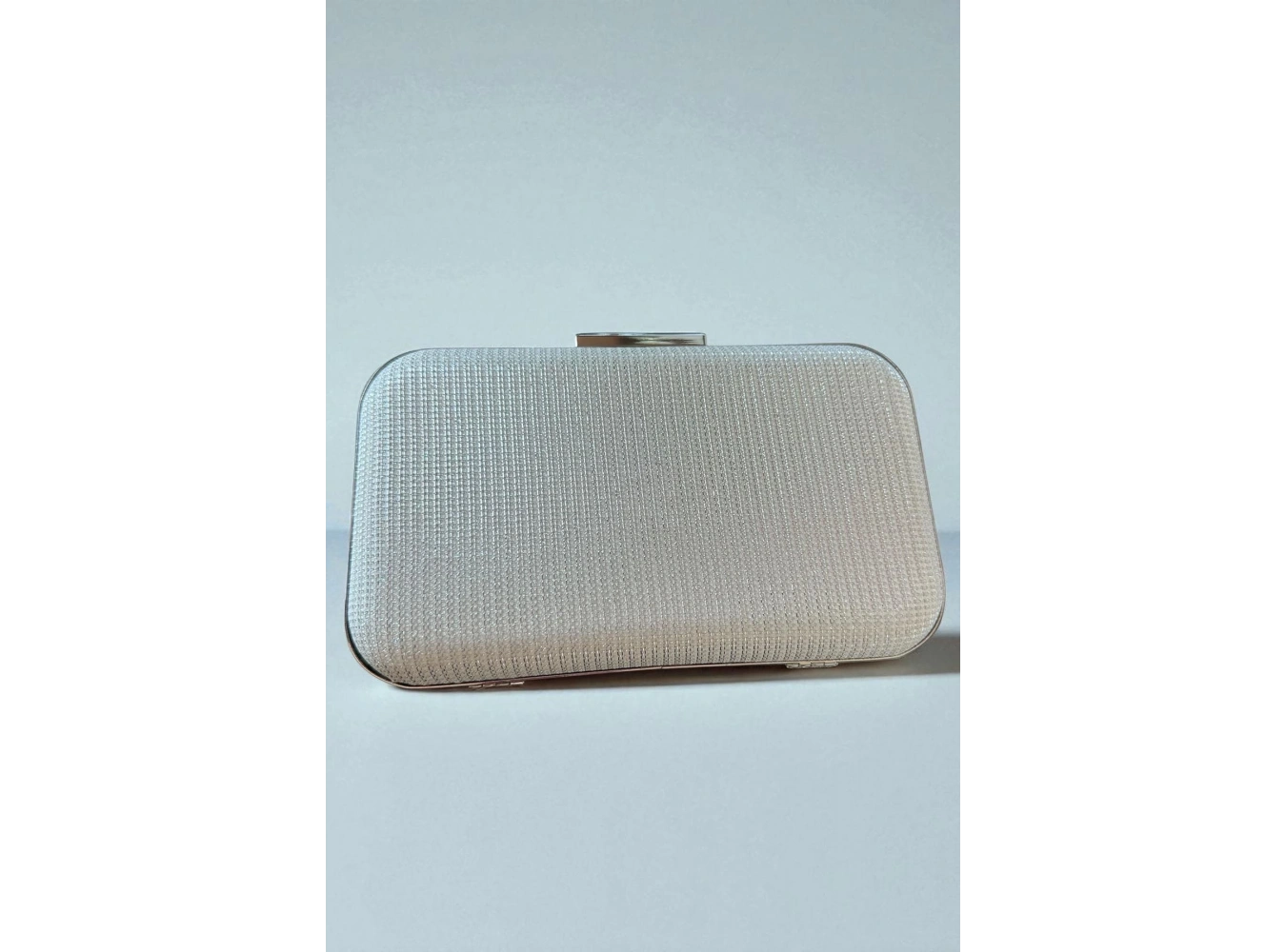 Beyaz Renk Simli Abiye Portföy Çanta