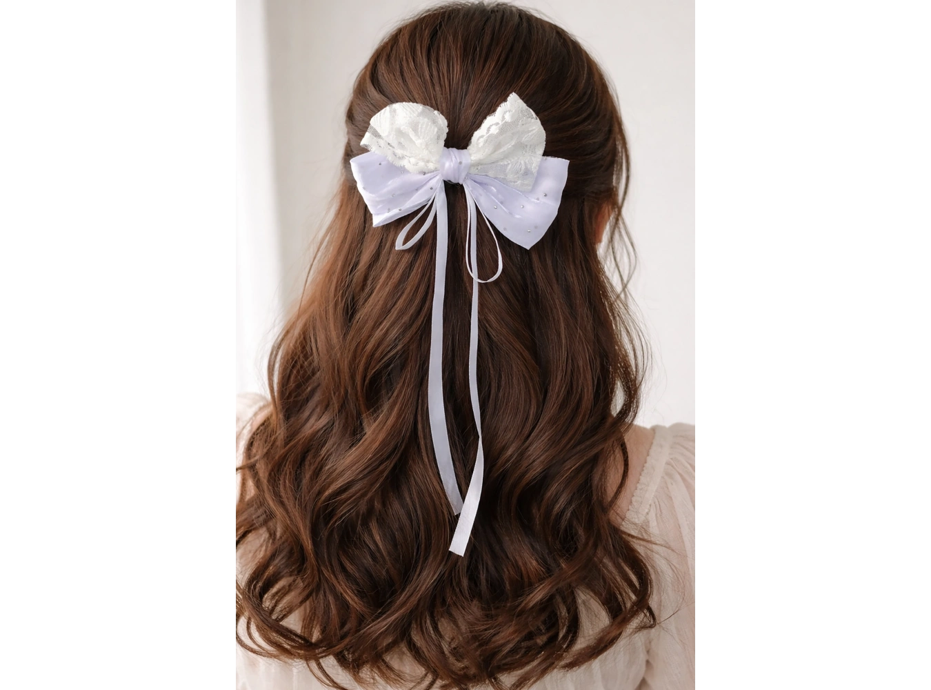 Beyaz Renk Taş Detaylı Kurdele Otomat Toka