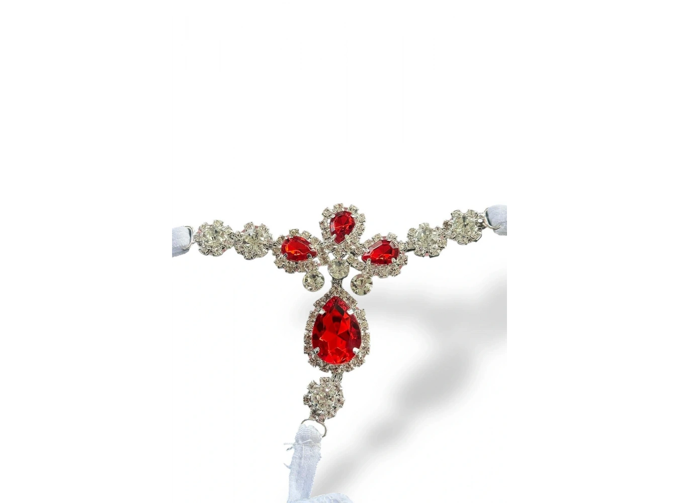 Beyaz Renk Taş Detaylı Tanga