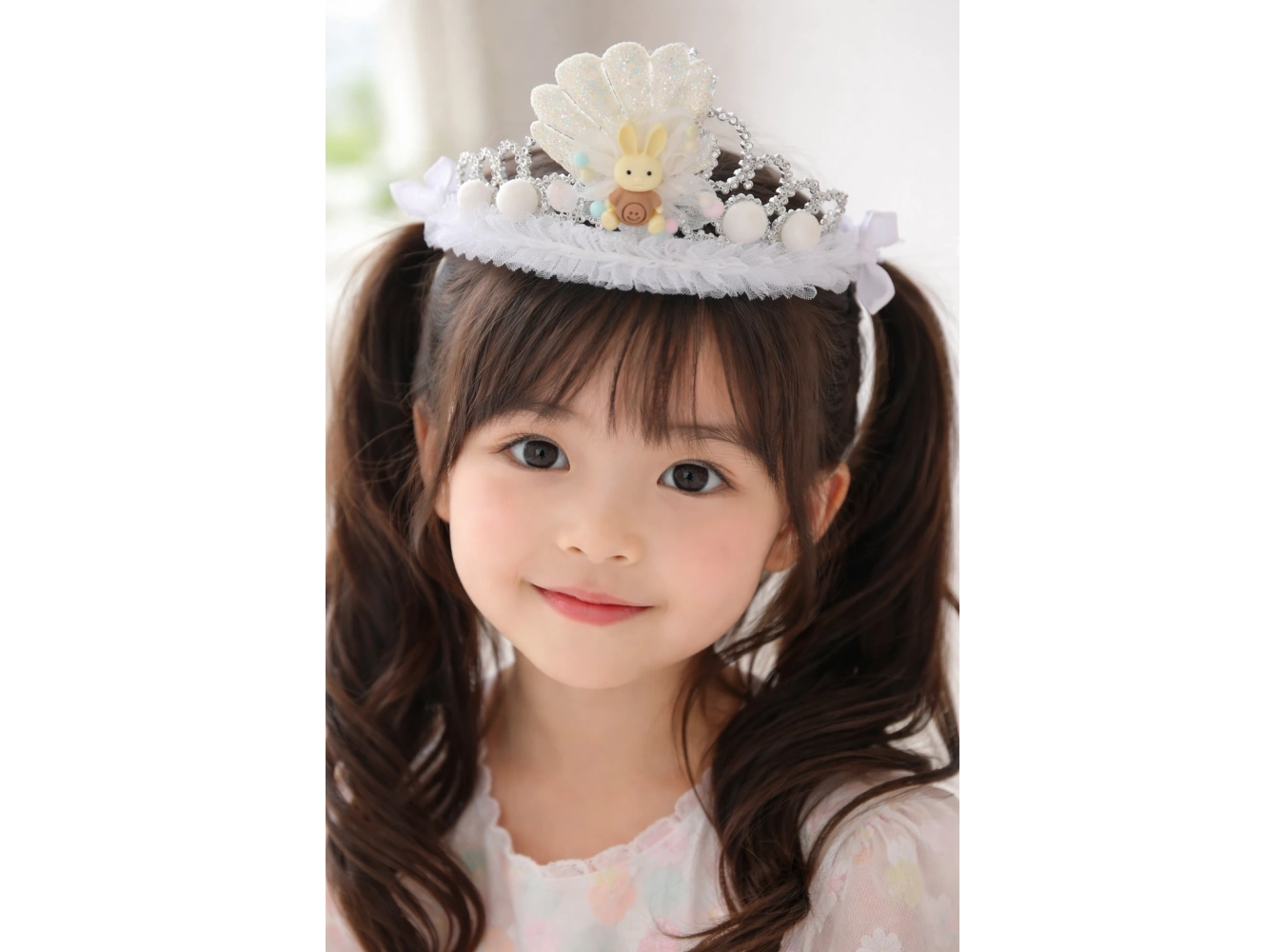 Beyaz Renk Tavşan Figürlü Çocuk Taç