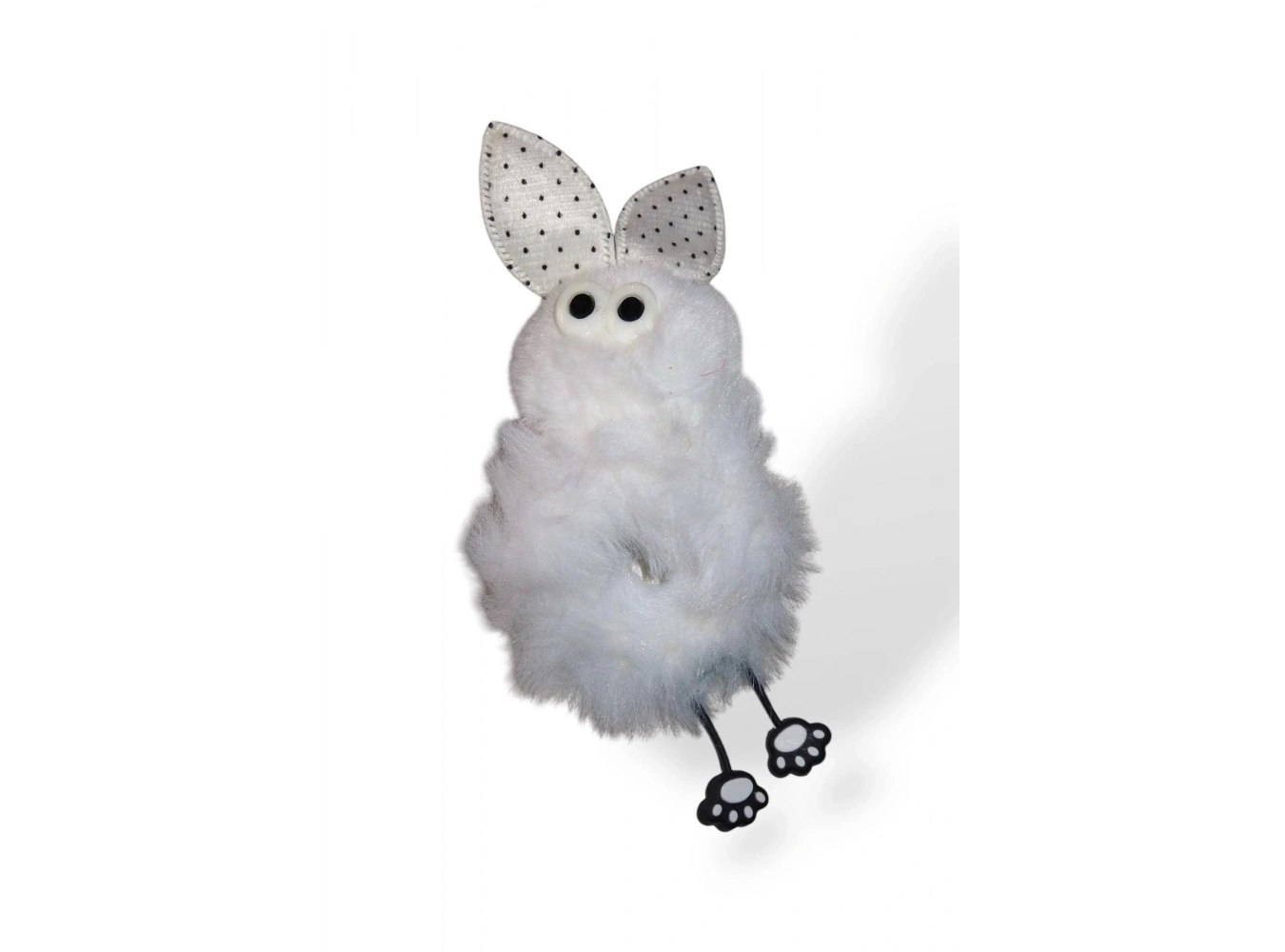 Beyaz Renk Tavşan Figürlü Peluş Simit Toka