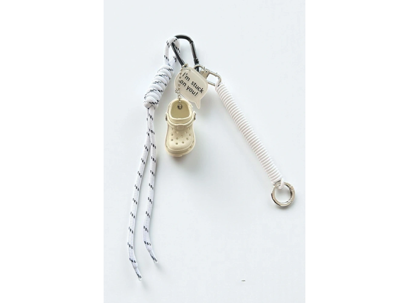 Beyaz  Renk Terlik Figürlü Çanta Charm/ Anahtarlık