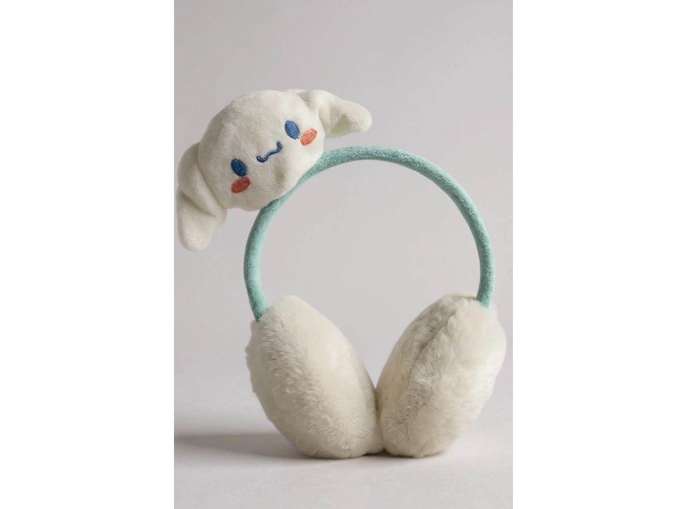 Beyaz Ve Mavi Renk Ayıcık Figürlü Çocuk Peluş Kulaklık