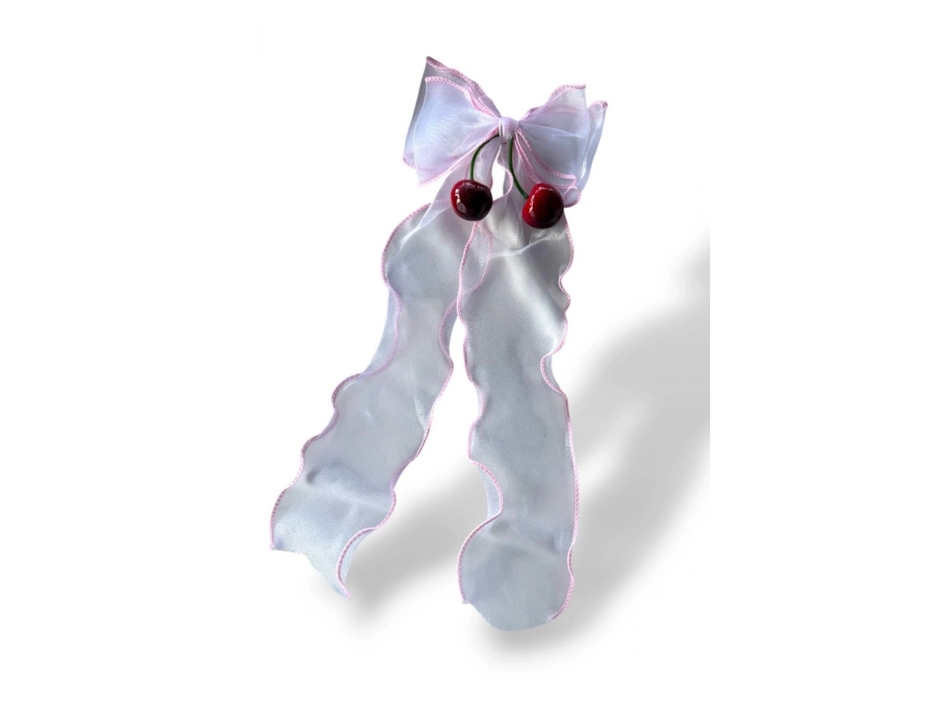 Beyaz Ve Pembe Renk Kiraz Figürlü Otomat Toka