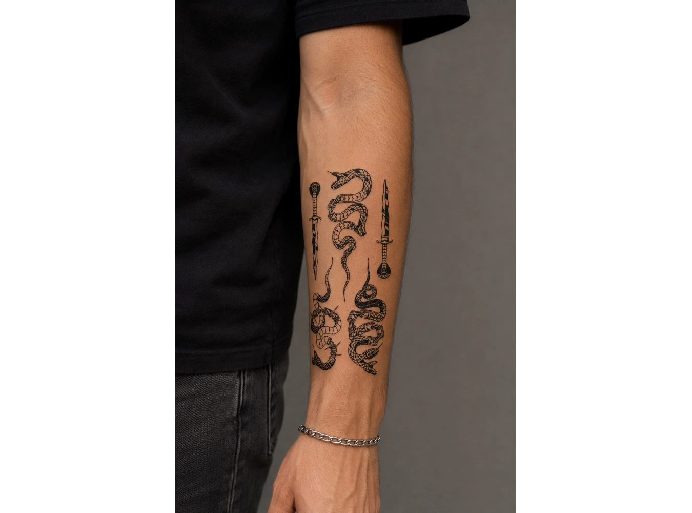 Bıçak Dövme Geçici Tattoo