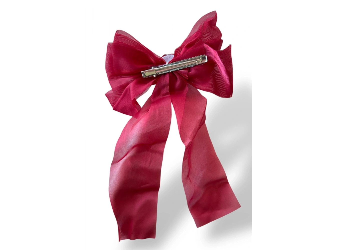 Bordo Gül Figürlü Kurdele Pens Toka