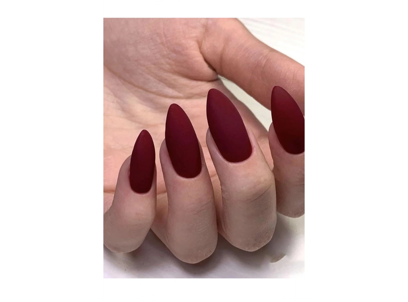 Bordo Renk 12li Takma Takma Tırnak (Yapıştırıcılı)