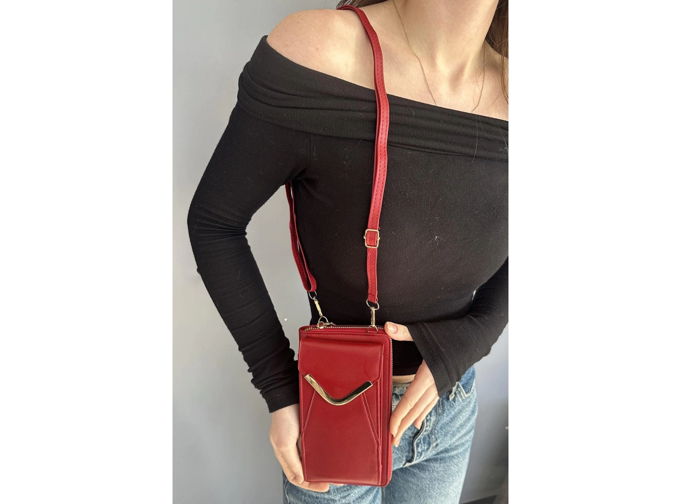 Bordo Renk Kadın Deri Çanta