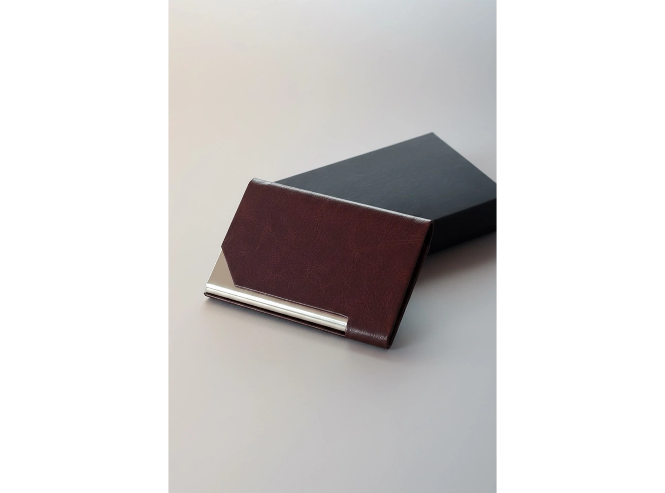 Bordo Renk Metal Cüzdan/Kartlık