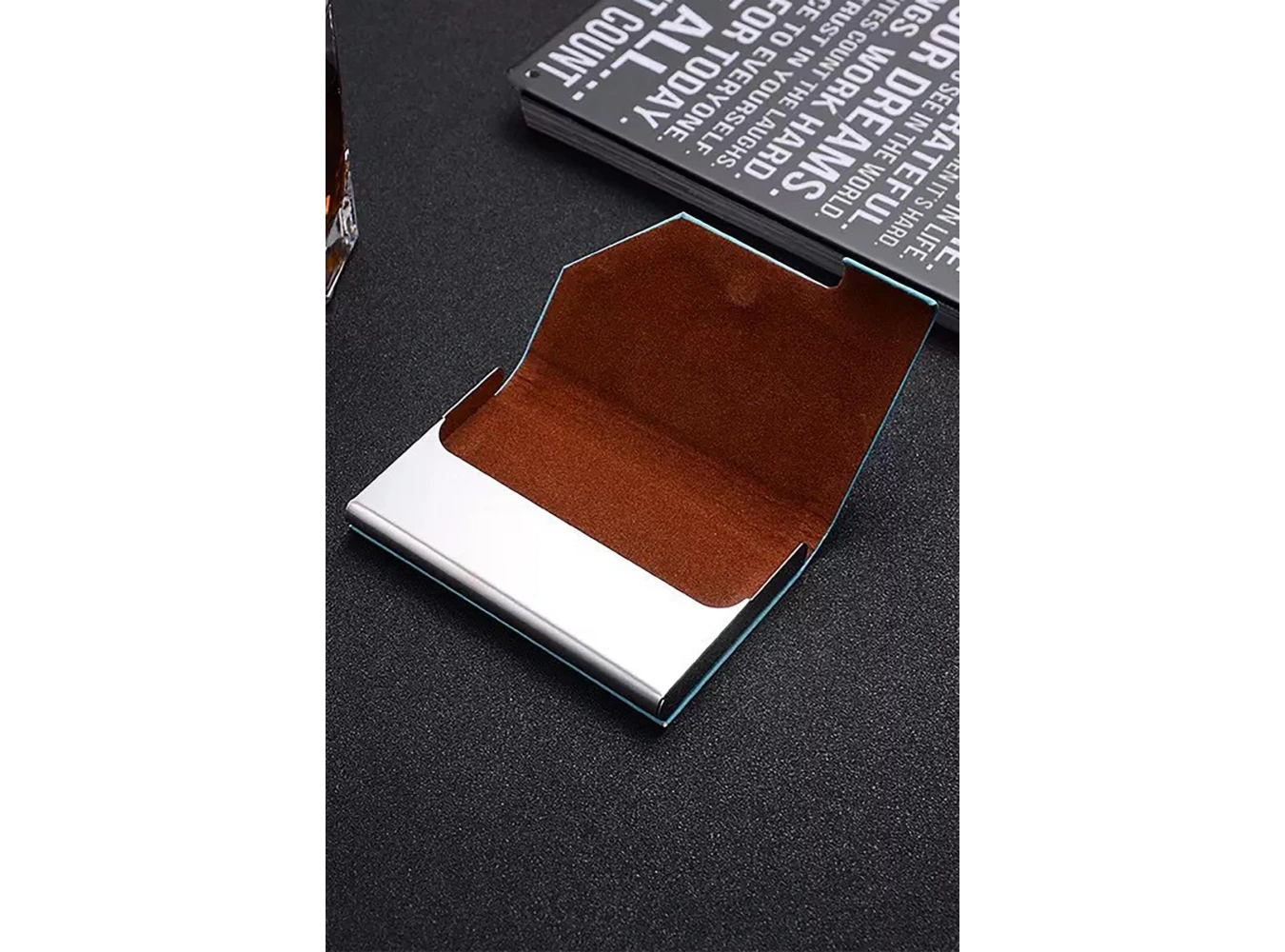 Bordo Renk Metal Cüzdan/Kartlık