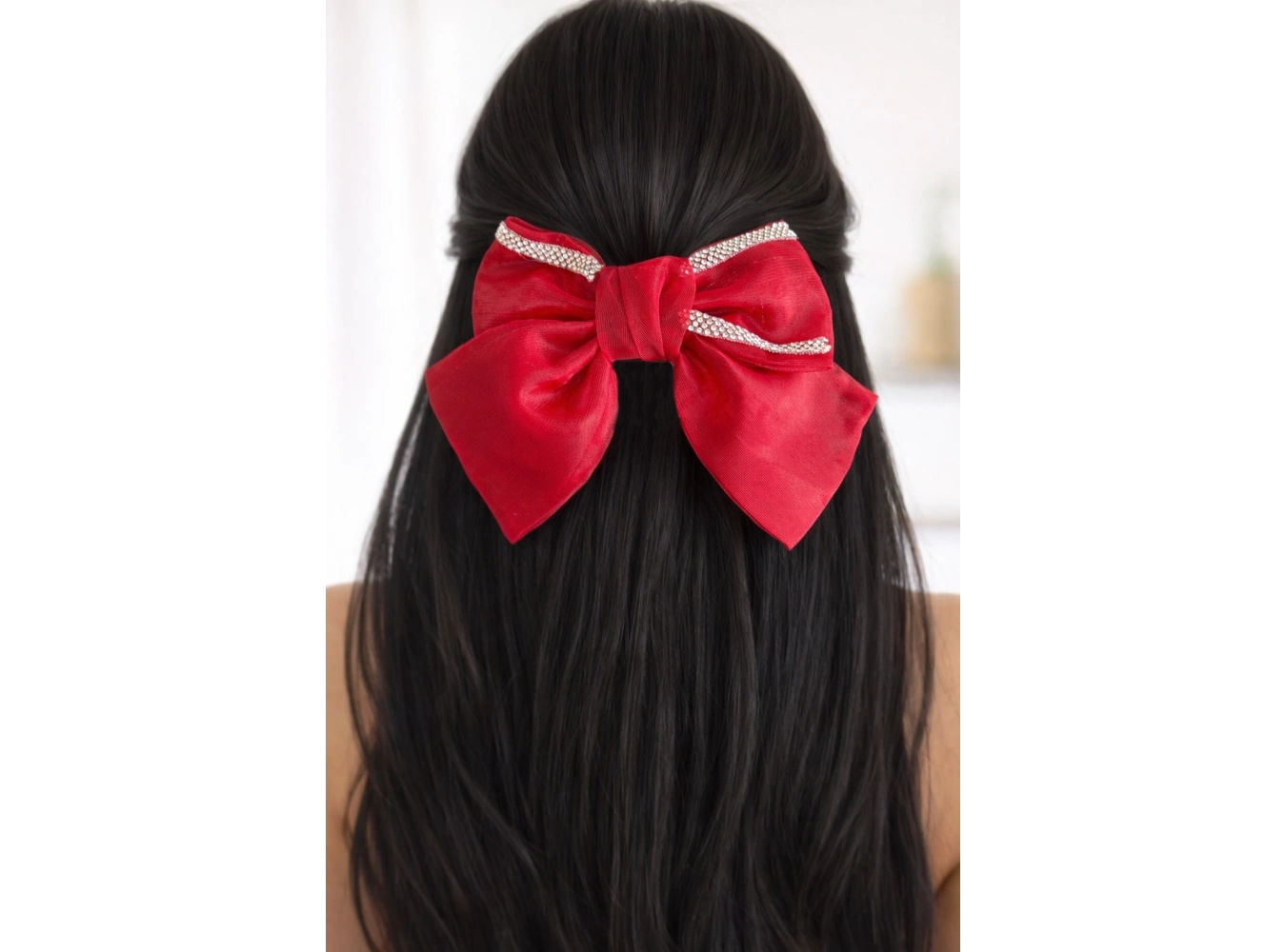 Bordo Renk Taşlı Kurdele Otomat Toka