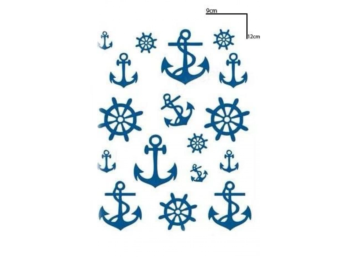 Çapa Figürlü 12 Saat Sonra Kararan Geçici Mini Dövme Tattoo