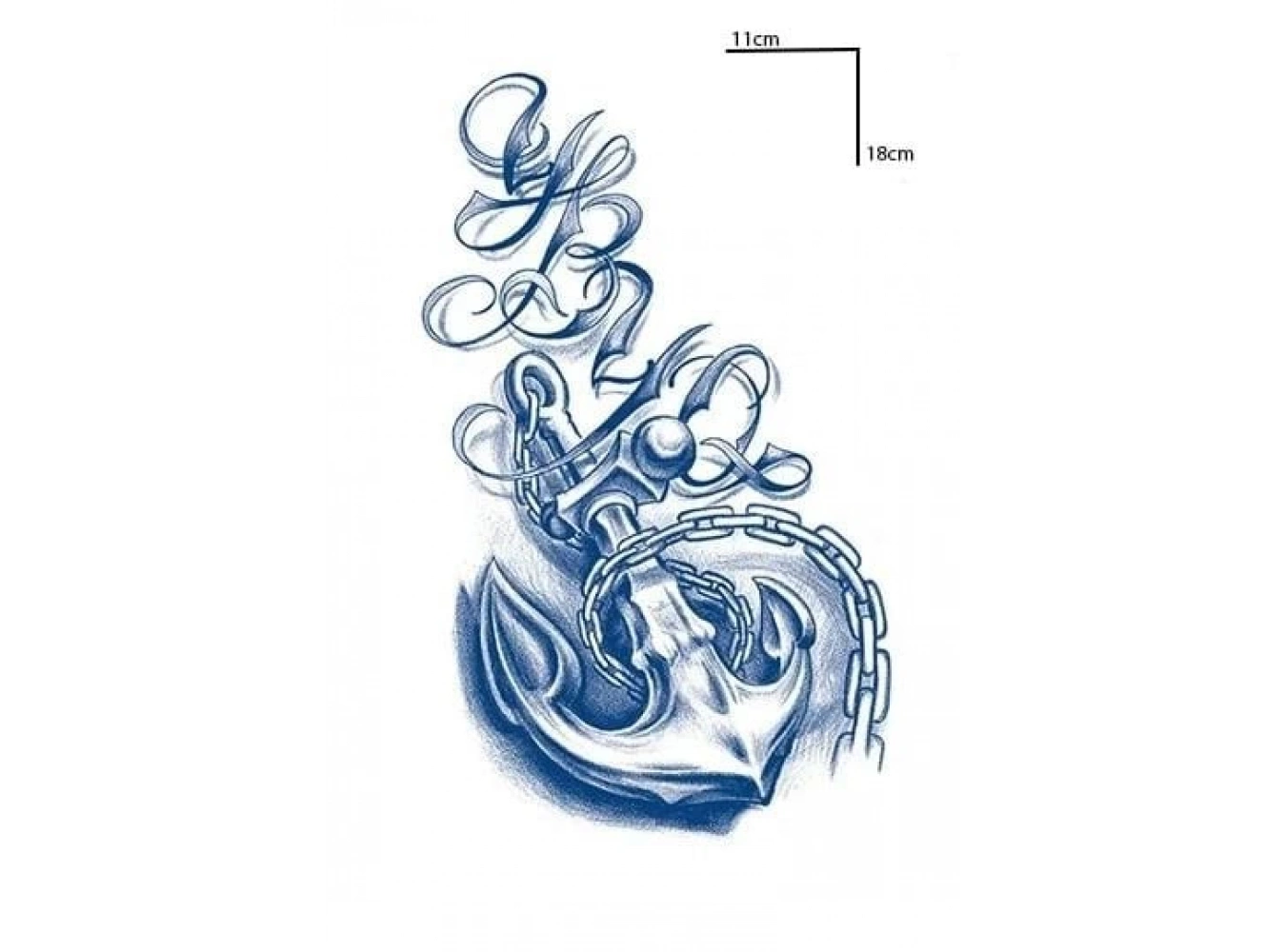 Çapa Figürlü 12 Saat Sonra Kararan Geçici Orta Dövme Tattoo