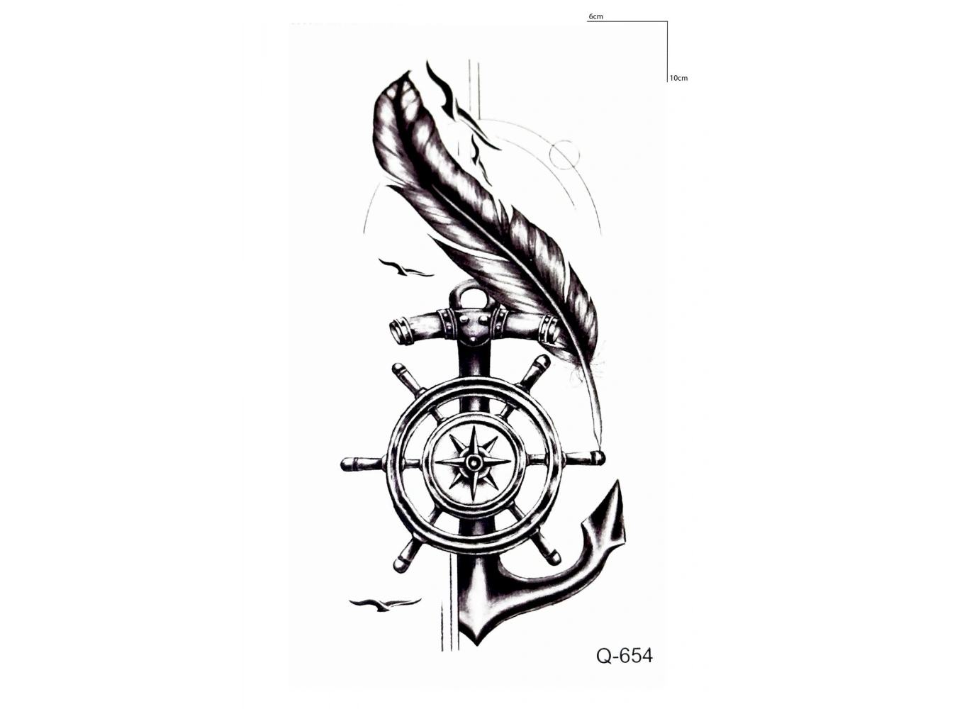 Çapa Pusula Geçici Dövme Tattoo