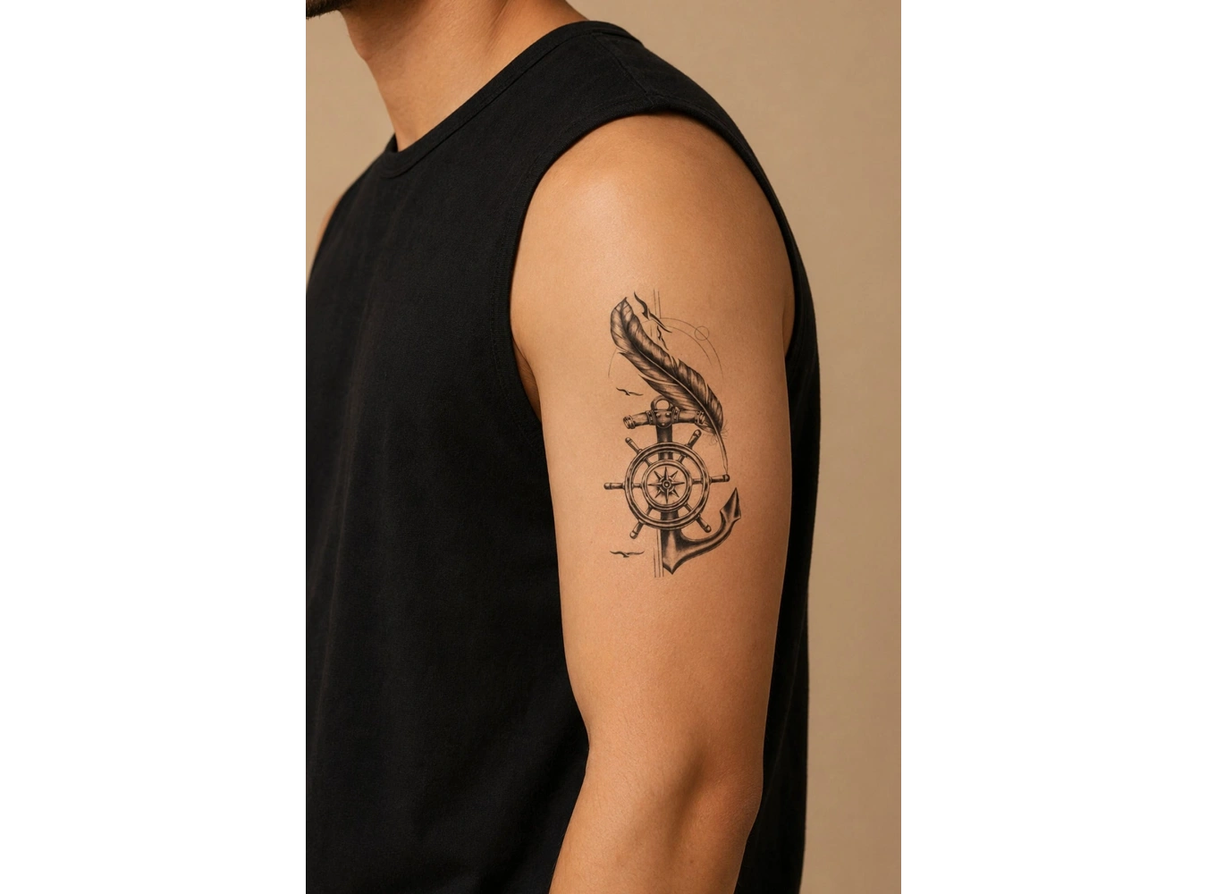 Çapa Pusula Geçici Dövme Tattoo