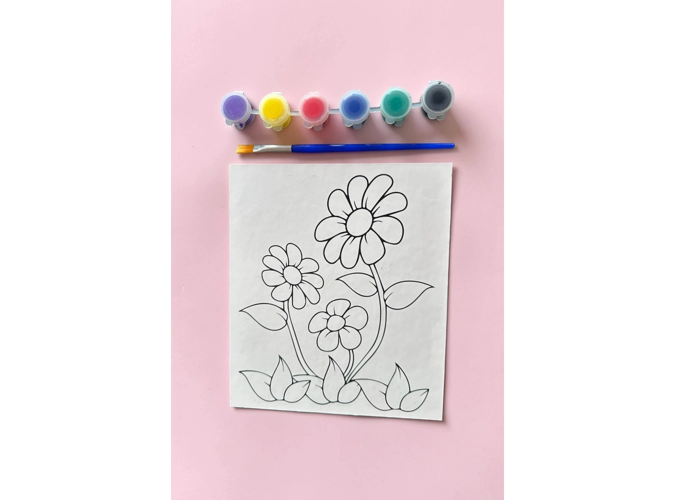 Çiçek Desenli Boyama Seti