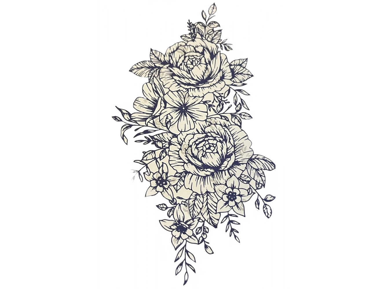 Çiçek Figürlü 12 Saat Sonra Kararan Geçici Dövme Tattoo