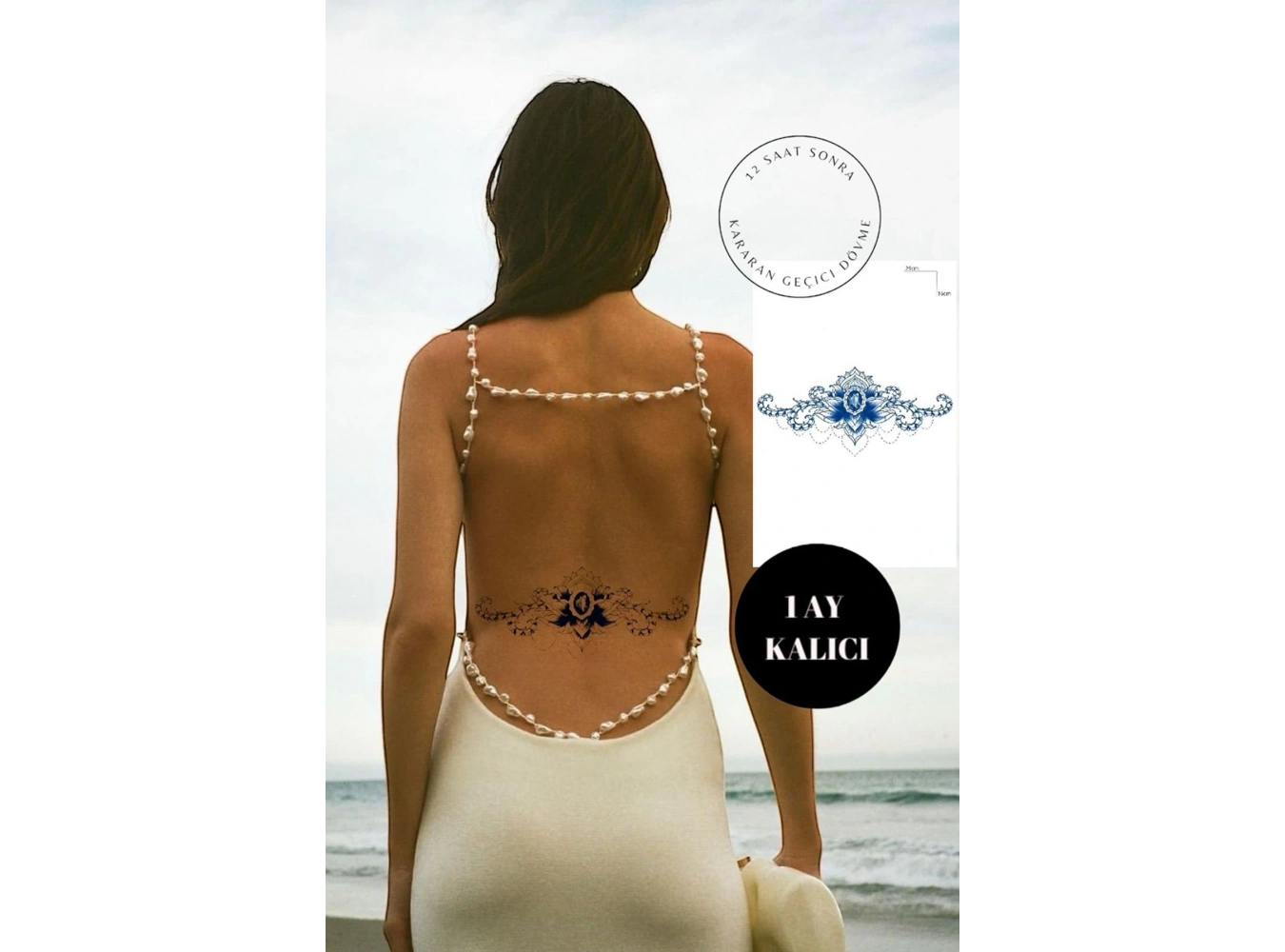 Çiçek Figürlü 12 Saat Sonra Kararan Geçici Dövme Tattoo