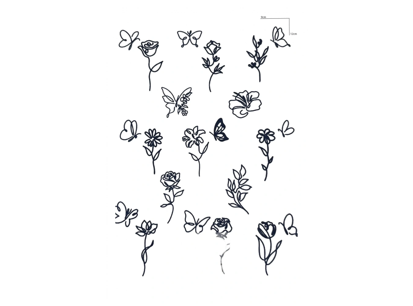 Çiçek Figürlü 12 Saat Sonra Kararan Geçici Dövme Tattoo