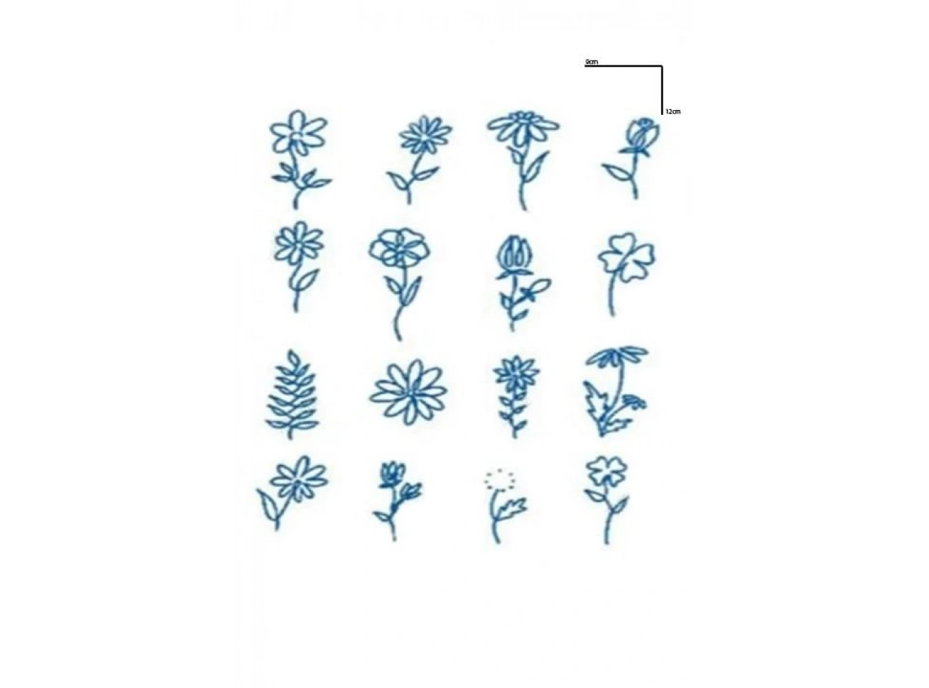 Çiçek Figürlü 12 Saat Sonra Kararan Geçici Dövme Tattoo