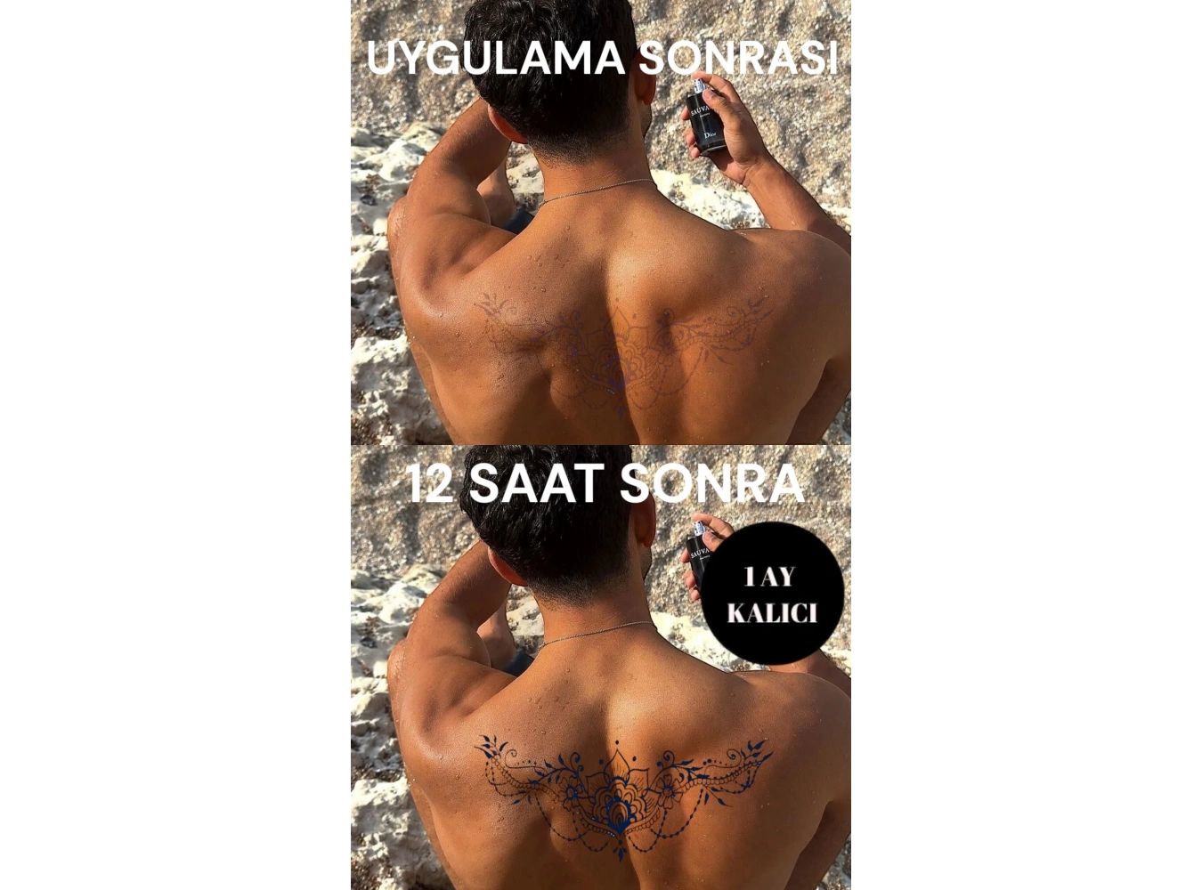 Çiçek Figürlü 12 Saat Sonra Kararan Geçici Dövme Tattoo