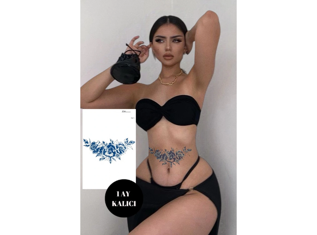 Çicek Figürlü 12 Saat Sonra Kararan Geçici Dövme Tattoo