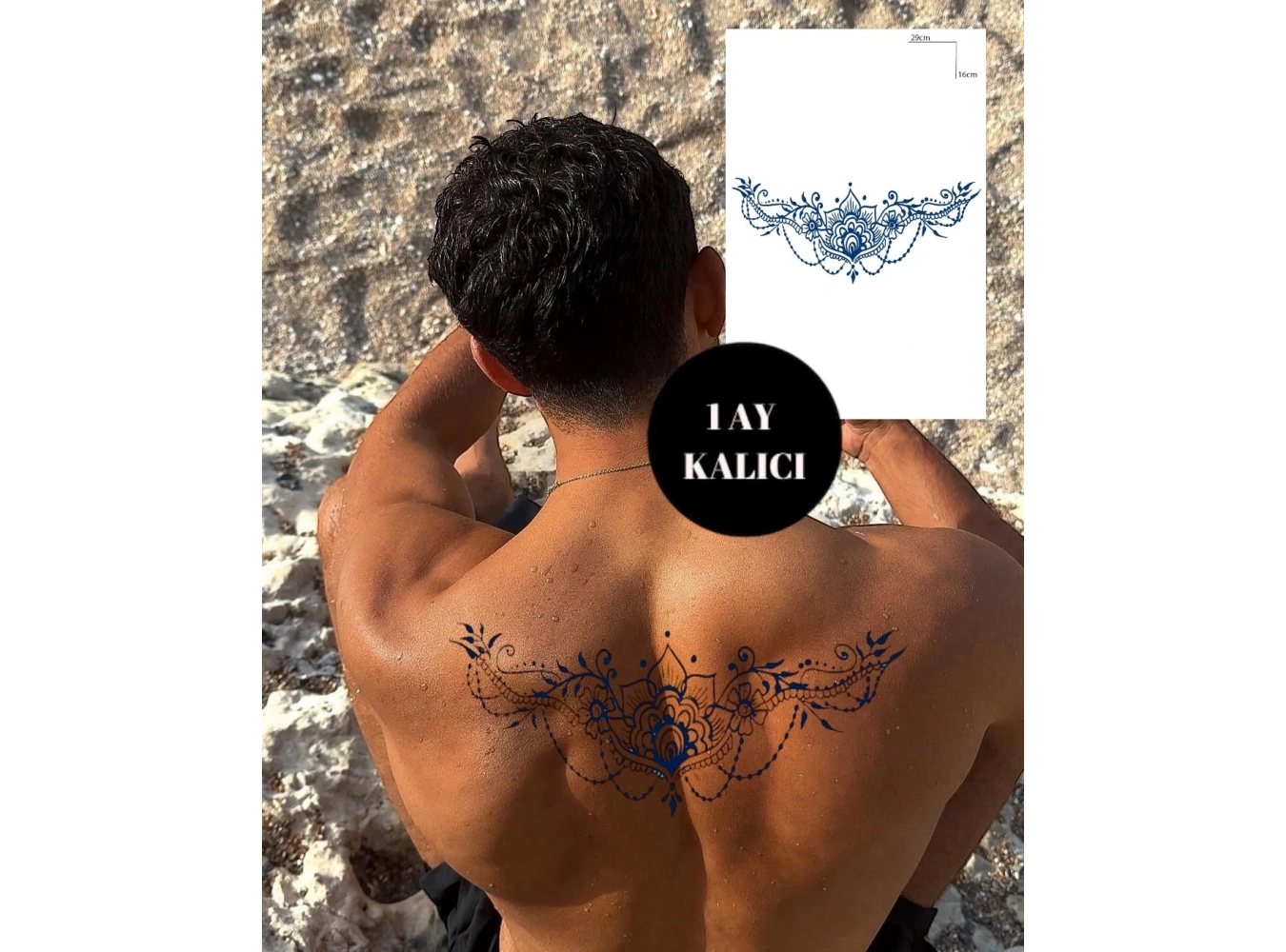 Çiçek Figürlü 12 Saat Sonra Kararan Geçici Dövme Tattoo