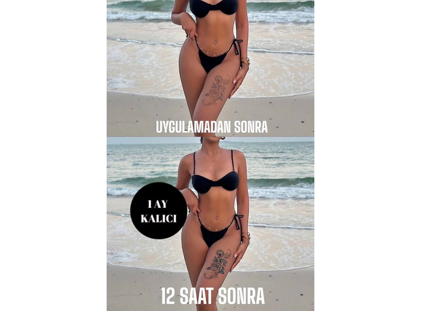 Çiçek Figürlü 12 Saat Sonra Kararan Geçici Dövme Tattoo