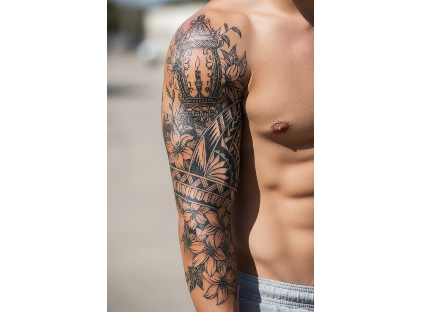 Çiçek Figürlü 12 Saat Sonra Kararan Geçici Kol Dövme Tattoo