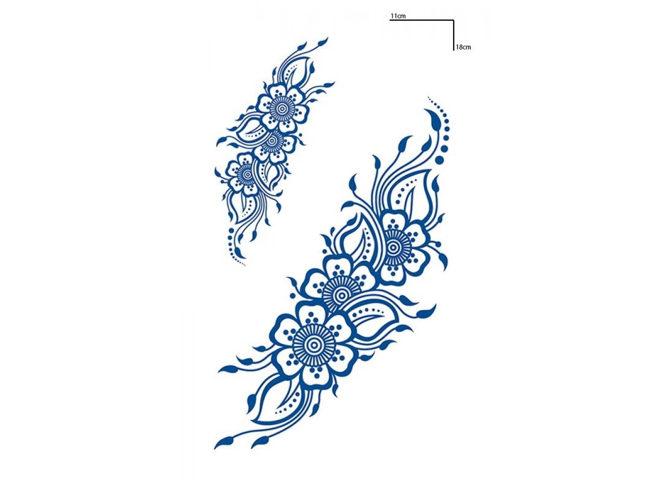 Çiçek Figürlü 12 Saat Sonra Kararan Geçici Orta Dövme Tattoo