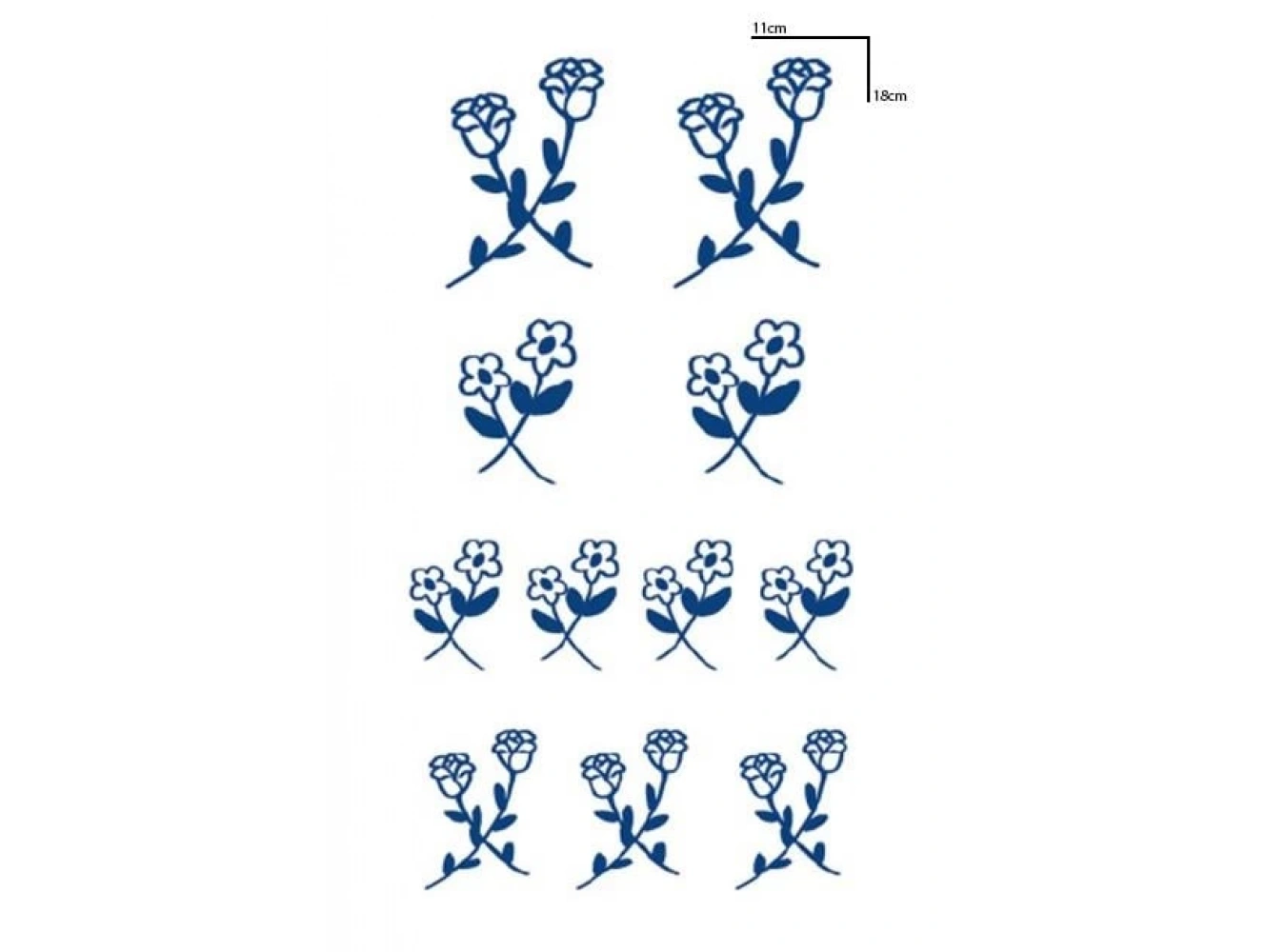 Çiçek Figürlü 12 Saat Sonra Kararan Geçici Orta Dövme Tattoo