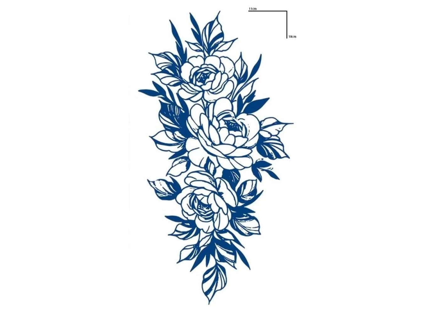 Çiçek Figürlü 12 Saat Sonra Kararan Geçici Orta Dövme Tattoo