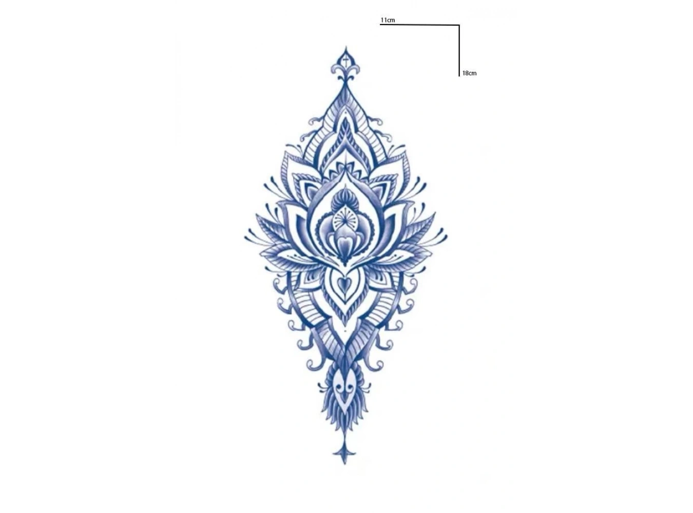 Çiçek Figürlü Figürlü 12 Saat Sonra Kararan Geçici Orta Dövme Tattoo