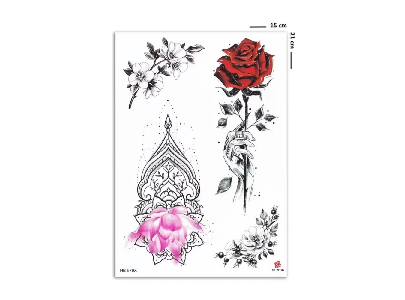 Çiçek Figürlü Geçici Dövme Tattoo