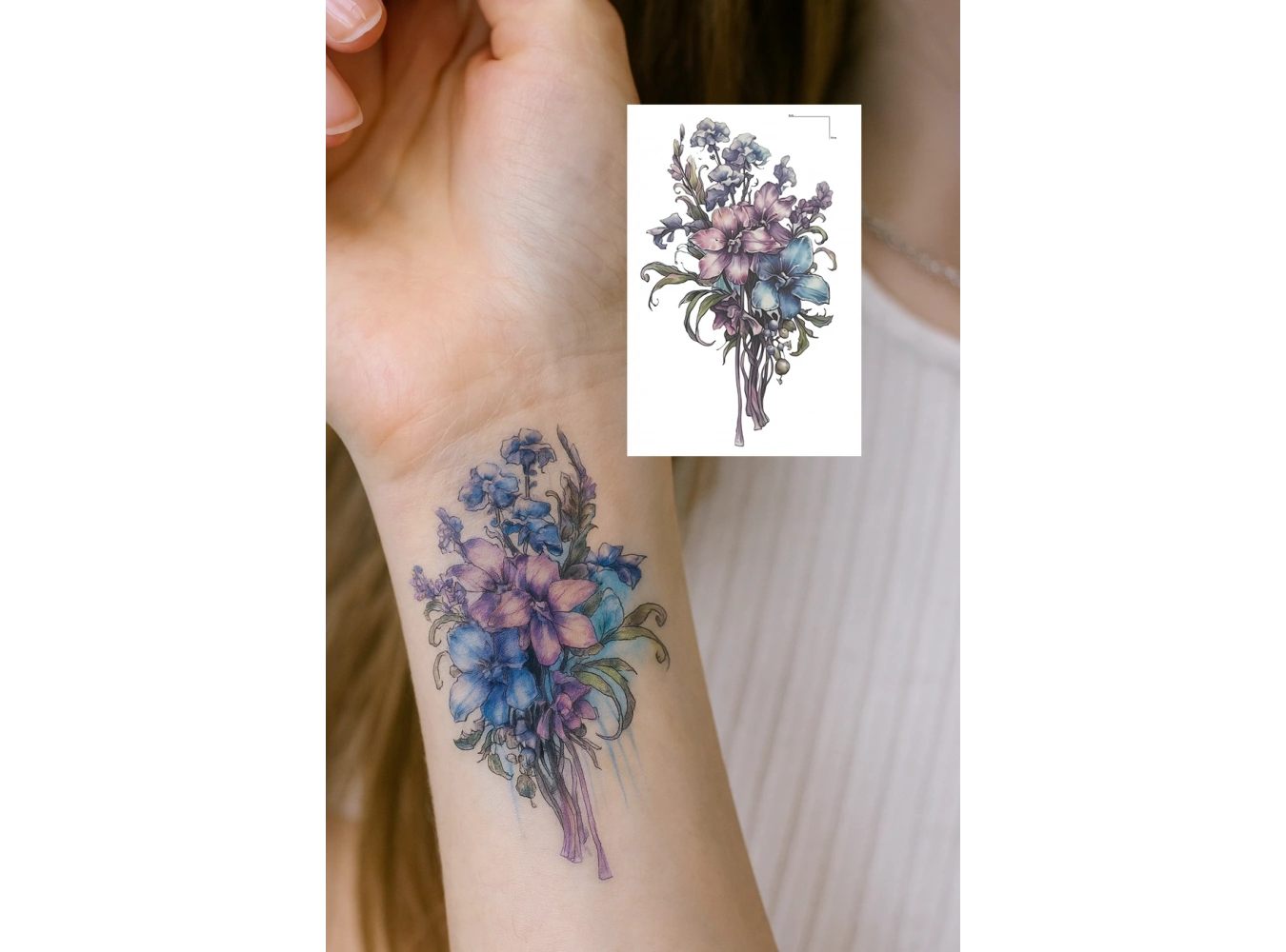 Çiçek Figürlü Mini Dövme Tattoo