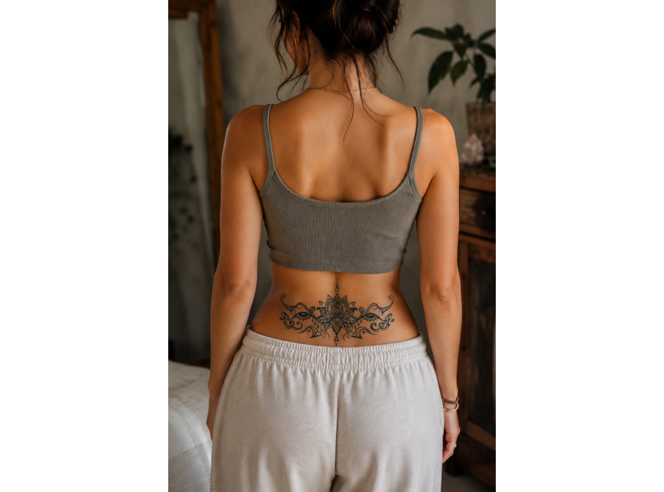 Çiçek Figürlü Sonradan Kararan Yarı Kalıcı Geçici Dövme Tattoo