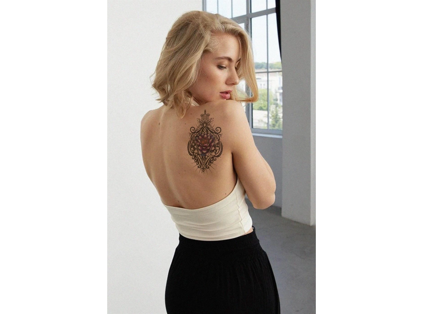 Çiçek Motifli Geçici Dövme Tattoo