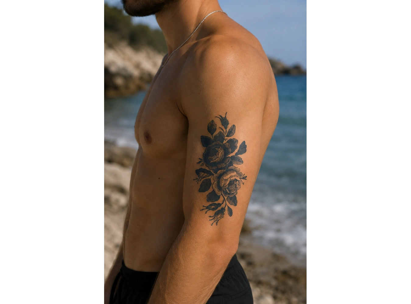 Çiçek Sonradan Kararan Yarı Kalıcı Geçici Dövme Tattoo