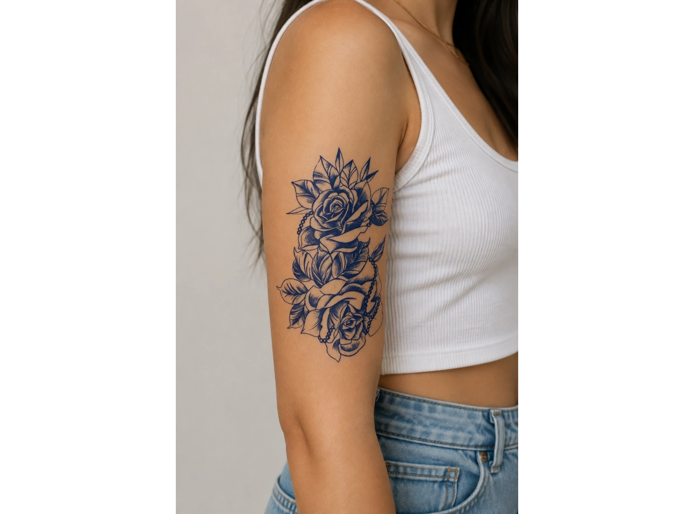 Çiçek Sonradan Kararan Yarı Kalıcı Geçici Dövme Tattoo