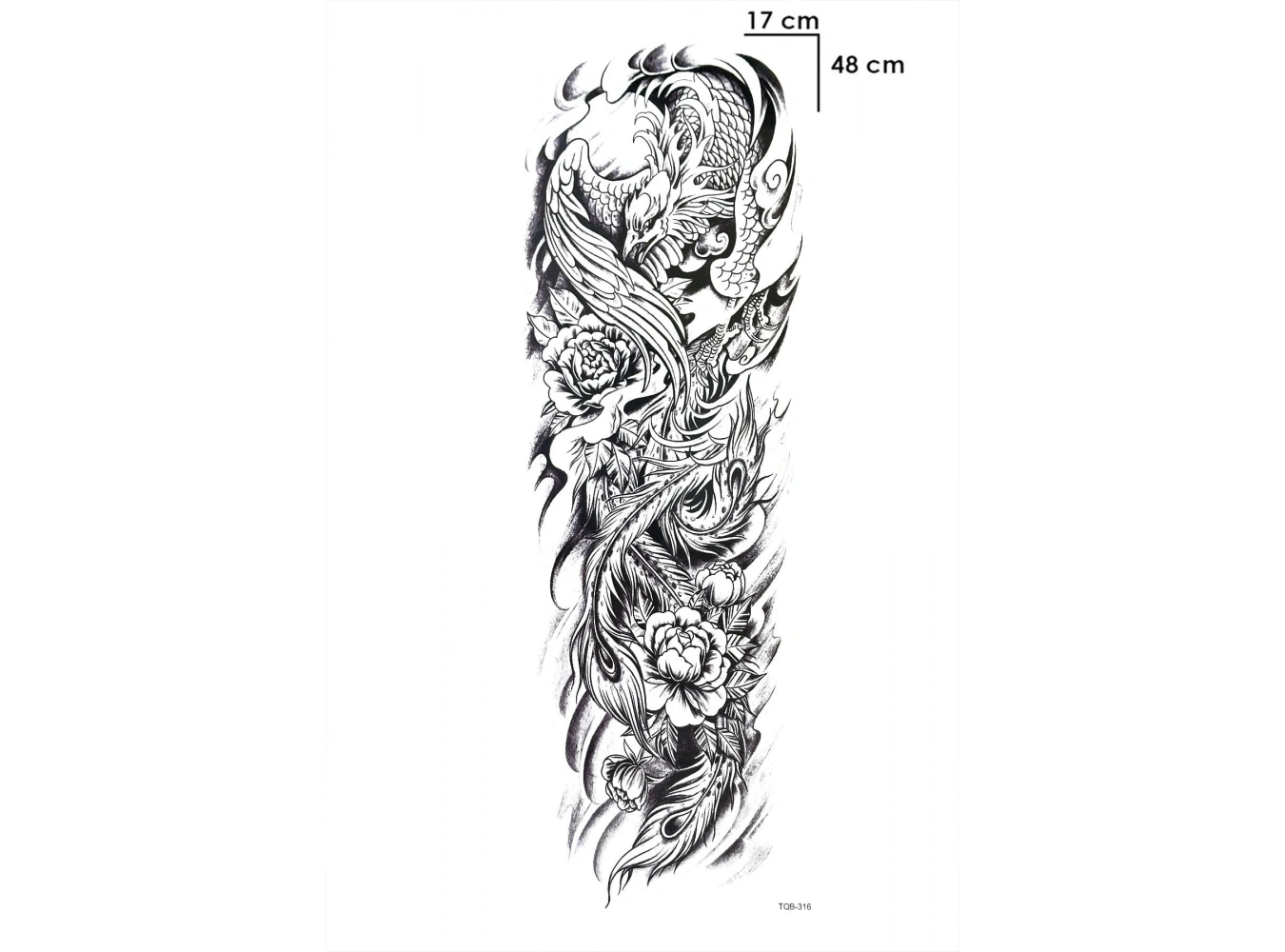 Çiçek Ve Kartal Dövme Geçici Tattoo
