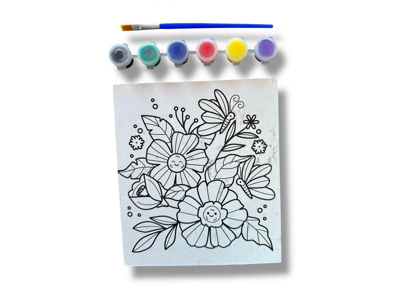 Çiçek Ve Kelebek Desenli Boyama Seti