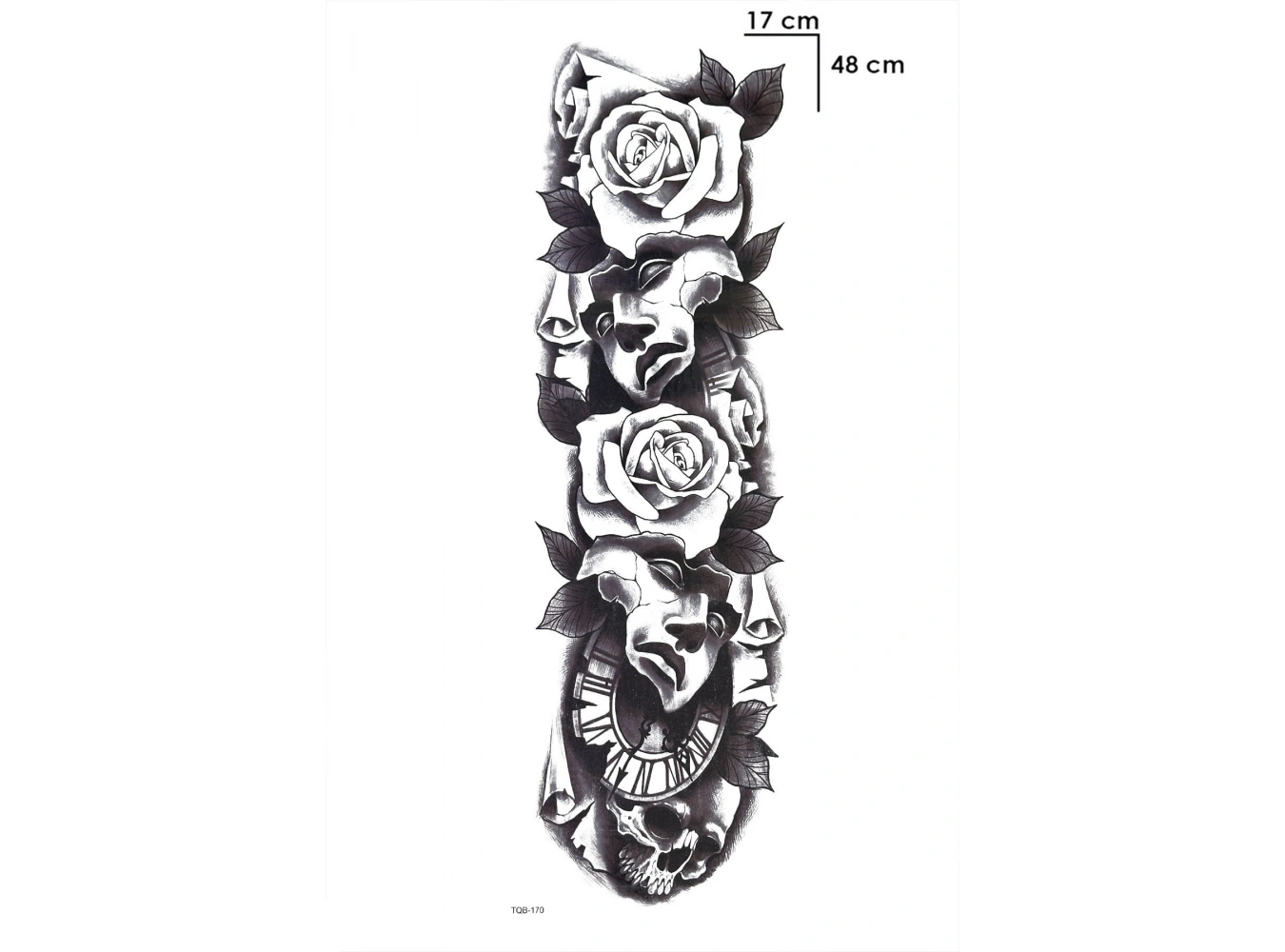 Çiçek Ve Saat Geçici Dövme Tattoo